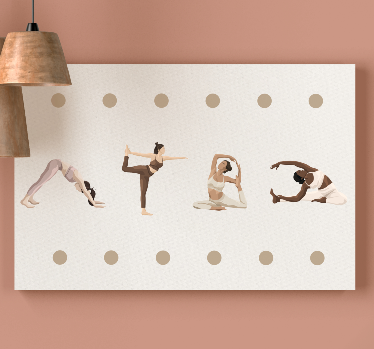 Canvas schilderij andere teksten yoga houdingen volgorde - TenStickers