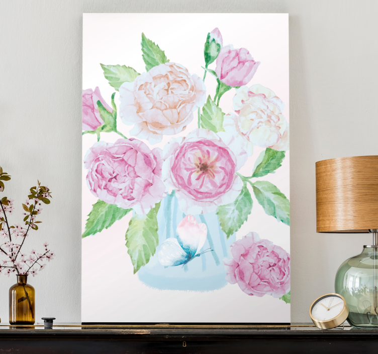 Canvas schilderij bloemen en planten boeketarrangement - TenStickers