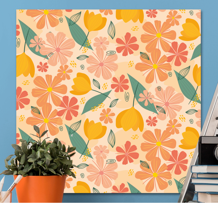 Canvas schilderij bloemen en planten botanische compositie - TenStickers