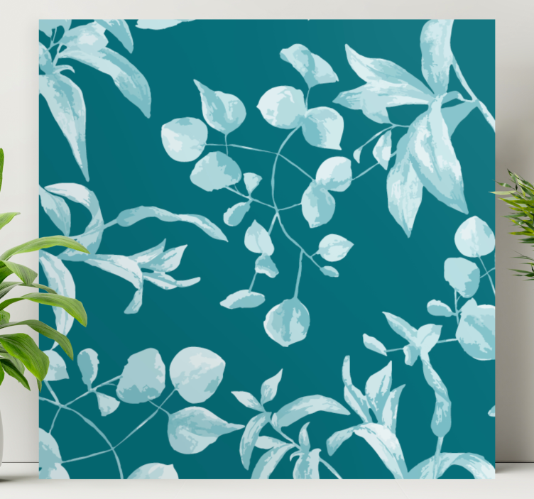 Canvas schilderij bloemen en planten elegant bladontwerp - TenStickers