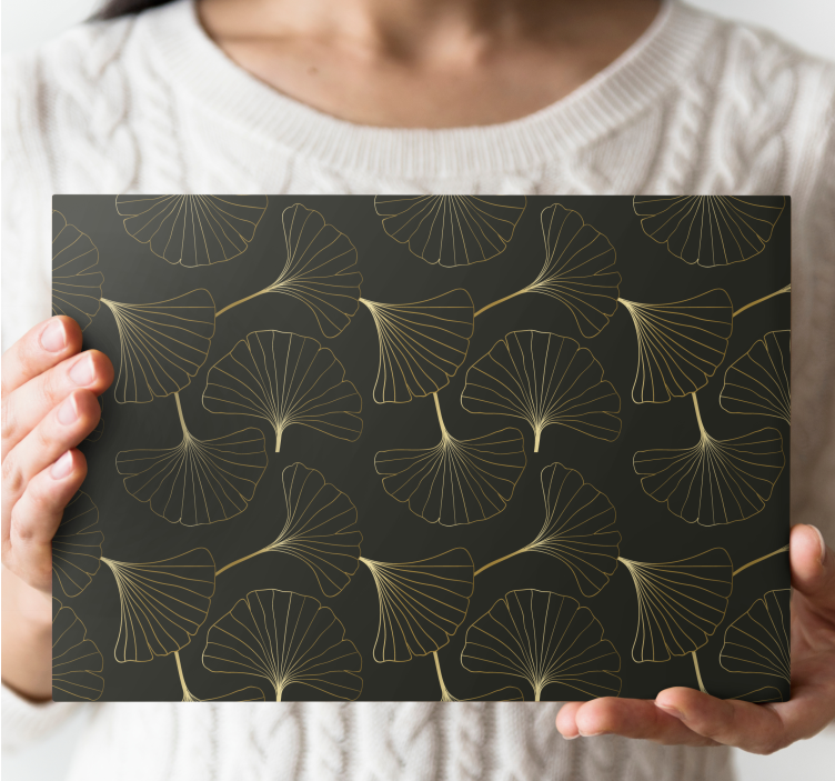 Canvas schilderij bloemen en planten ginkgo bladeren elegant - TenStickers