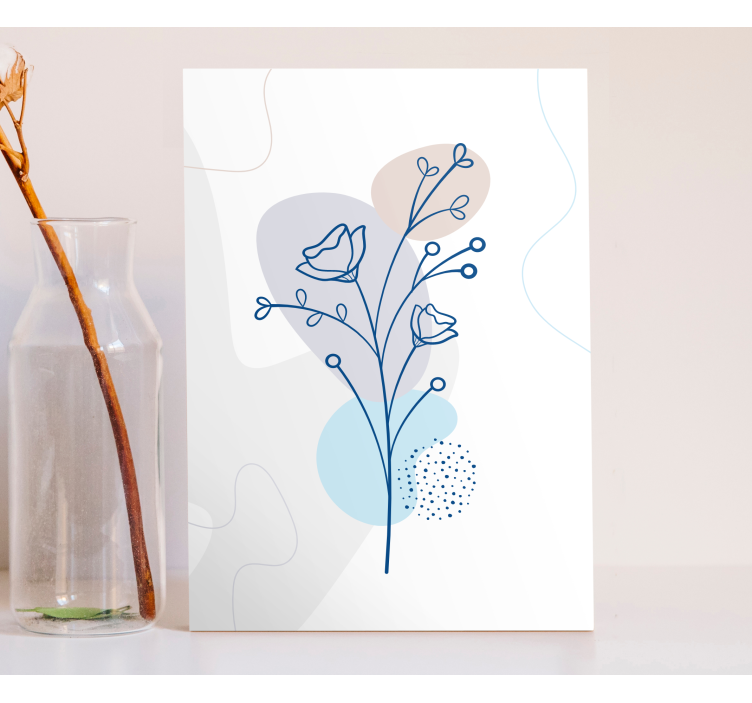Canvas schilderij bloemen en planten lijntekening bloemen - TenStickers