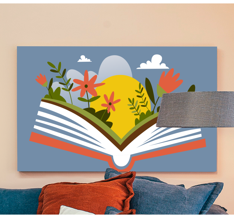 Canvas schilderij bloemen en planten open book flora - TenStickers