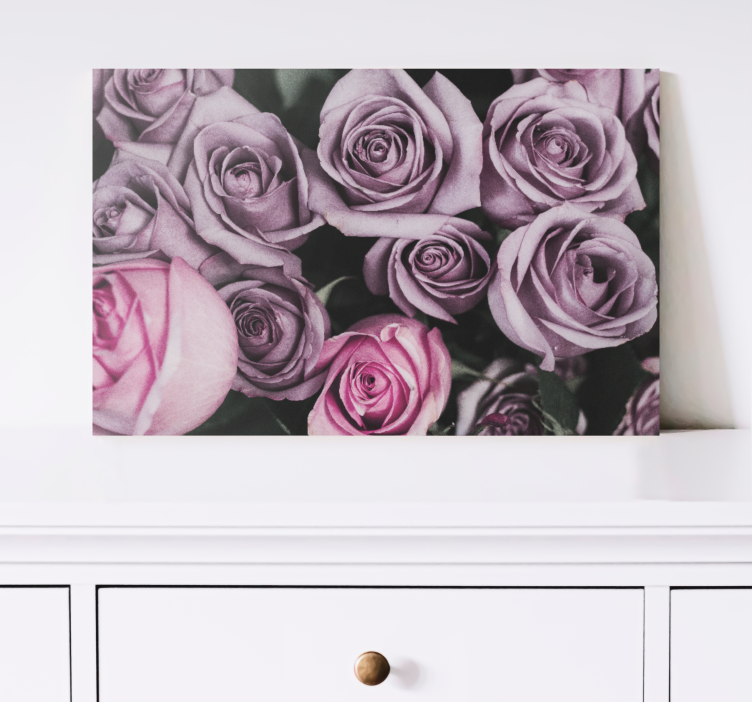 Canvas schilderij bloemen en planten rozenboeket display - TenStickers