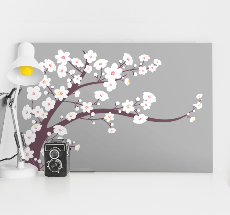 Canvas schilderij bloemen en planten sakura bloesem tak - TenStickers