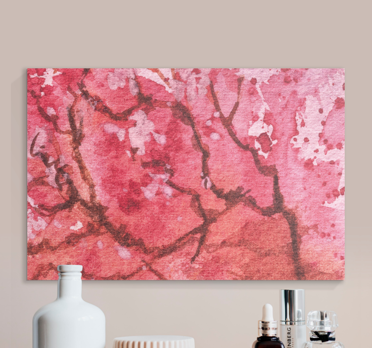 Canvas schilderij bloemen en planten sakura takken - TenStickers