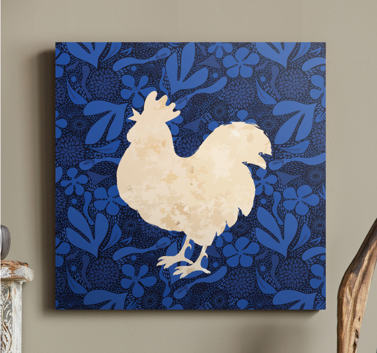 Canvas schilderij dieren rooster silhouet - TenStickers