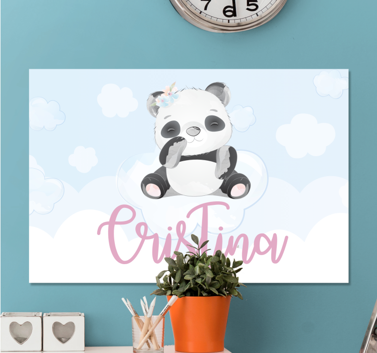Canvas schilderij dieren schattig panda karakter - TenStickers