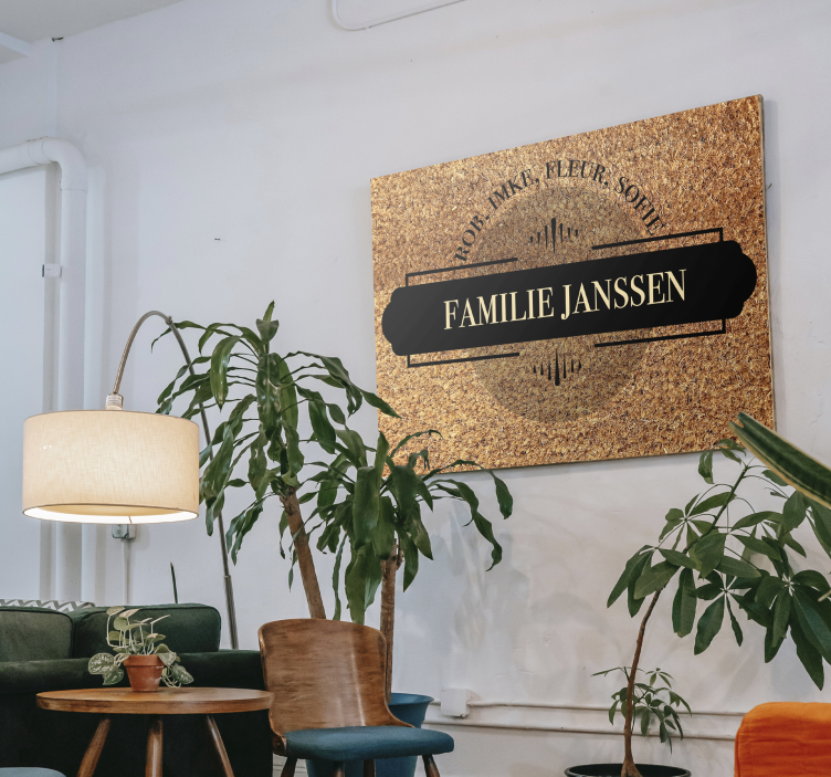 Canvas schilderij familie naam met namen - TenStickers