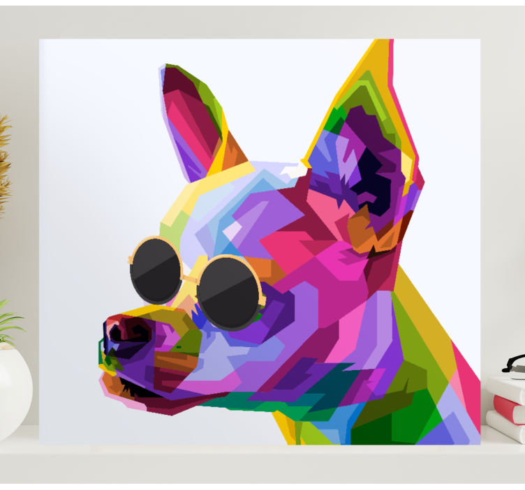 Canvas schilderij hond vibrant hondenkunst - TenStickers
