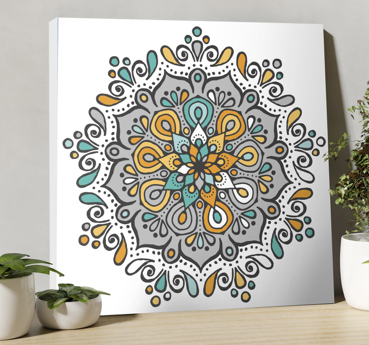 Canvas schilderij mandala ingewikkeld ontwerp - TenStickers