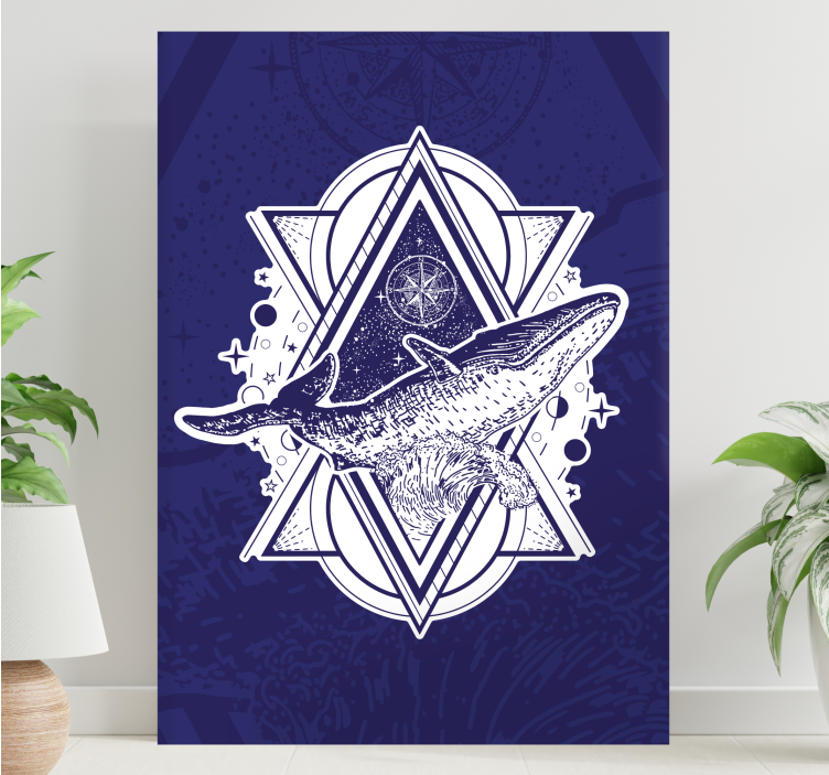 Canvas schilderij marine walvis astral design - TenStickers