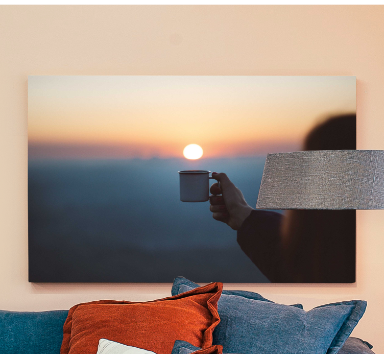 Canvas schilderij mensen en karakters hand die mok vasthoudt - TenStickers