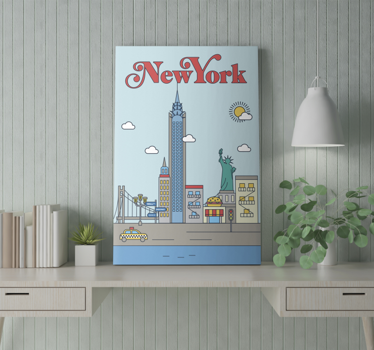 Canvas schilderij New York bezienswaardigheden - TenStickers