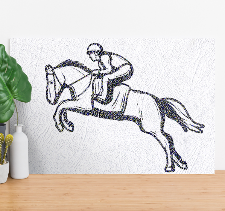 Paarden schilderij op canvas Springwedstrijd - TenStickers