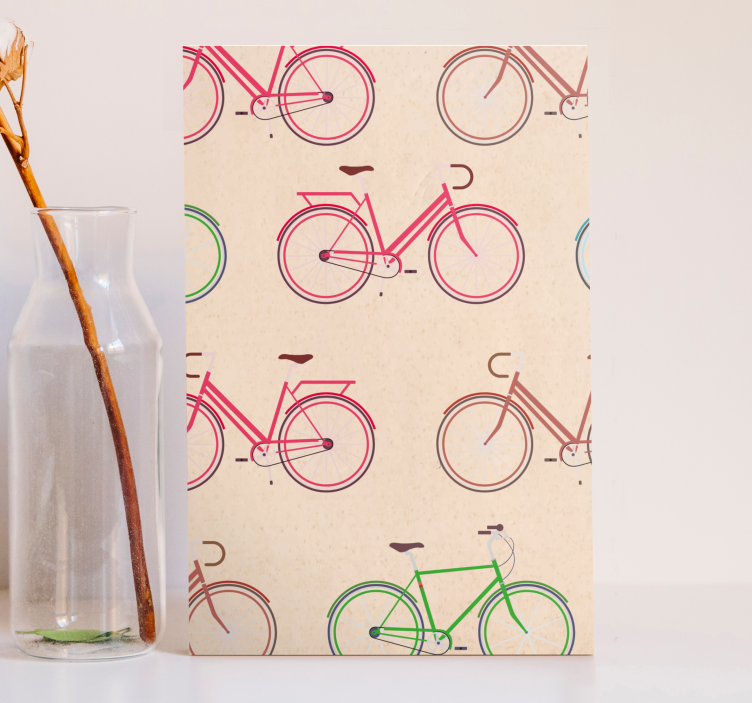 Canvas schilderij sporten kleurrijke fietspatronen - TenStickers