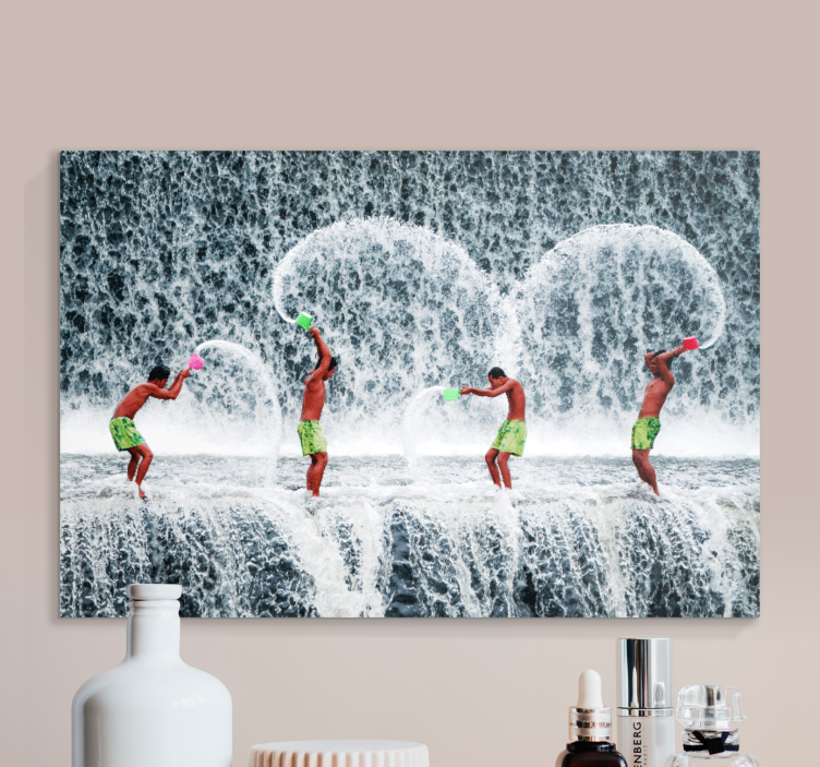 Canvas schilderij sporten water splash spellen - TenStickers