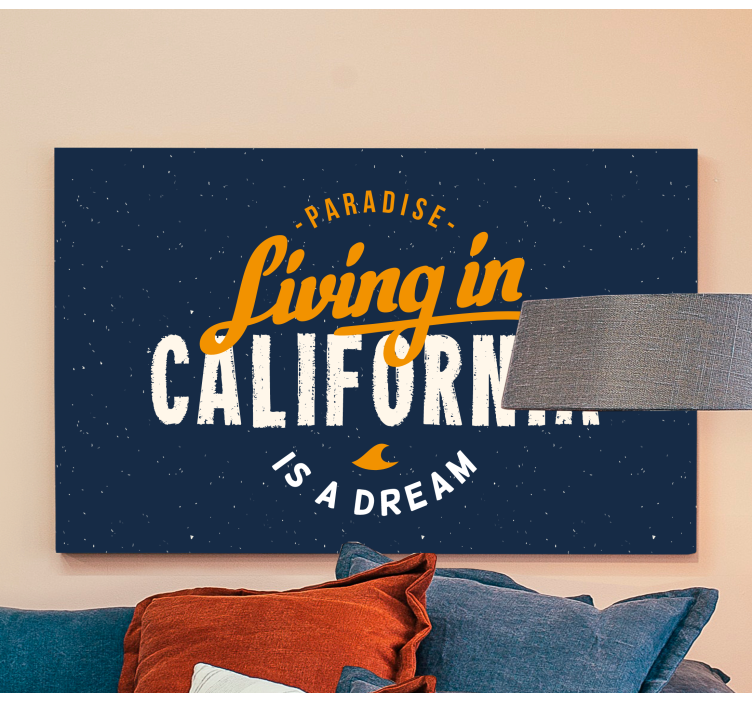 Canvas schilderij tekst wonen in californië - TenStickers