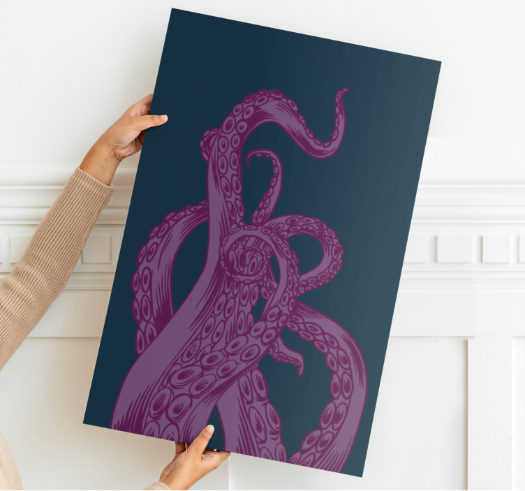 Canvas schilderij vis octopus tentakels ontwerp - TenStickers