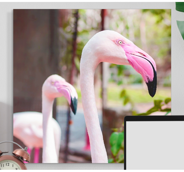 Canvas schilderij vogels elegante flamingo's samen - TenStickers