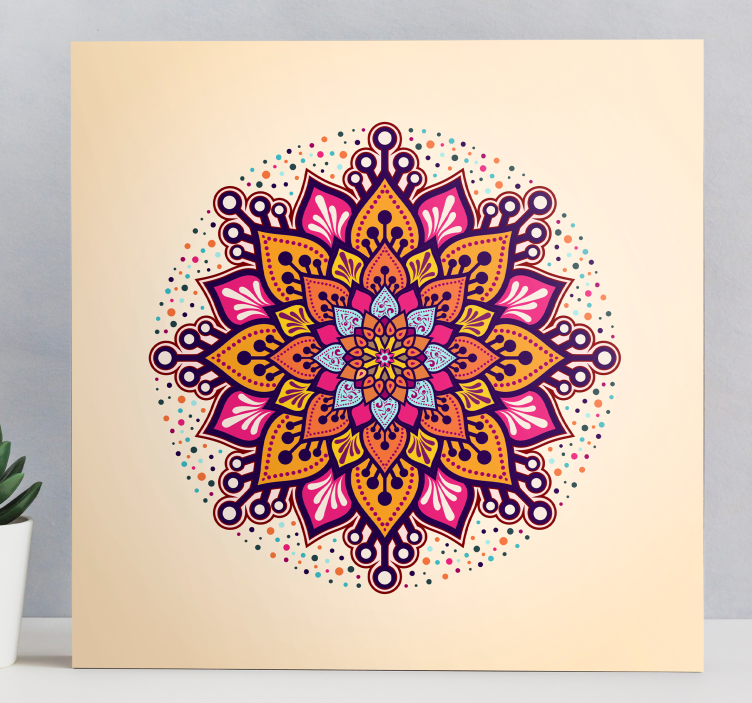 Canvas schilderij zen complex botanisch mandala - TenStickers