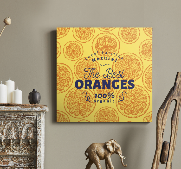 Canvas stilleven en fruit verse sinaasappels illustratie - TenStickers