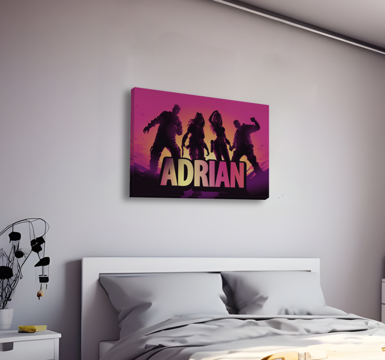 Dansende karakters games canvas en naam - TenStickers