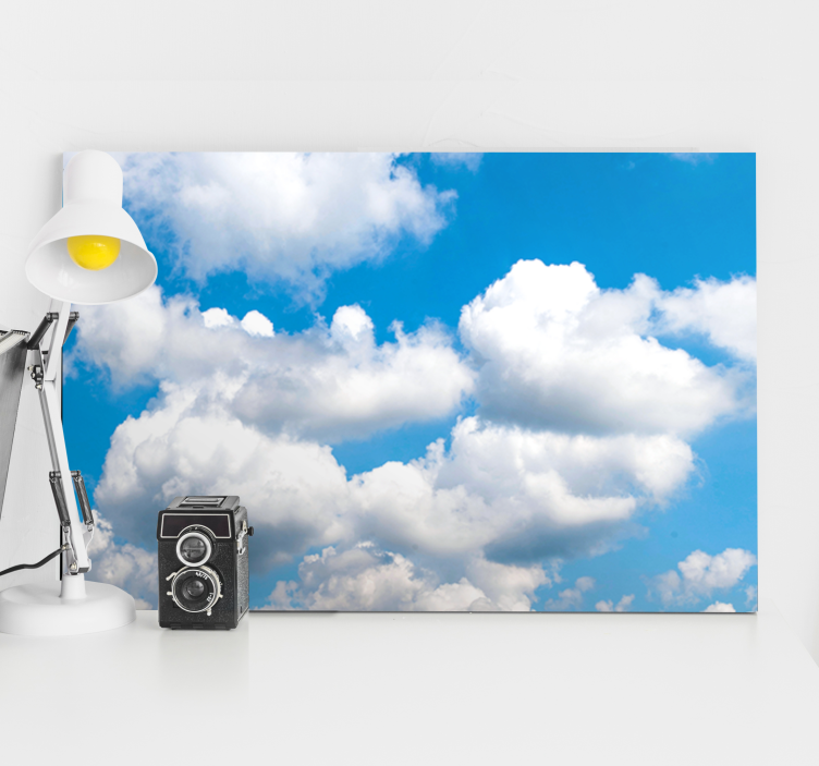 Donzige witte wolken Canvas landschap - TenStickers