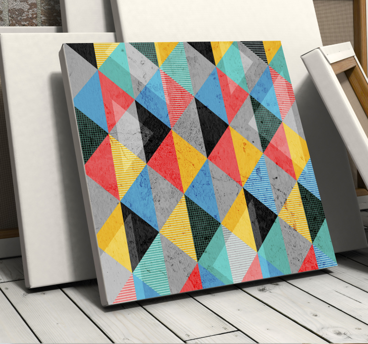 Dynamisch ruitpatroon Geometrisch canvas schilderij - TenStickers