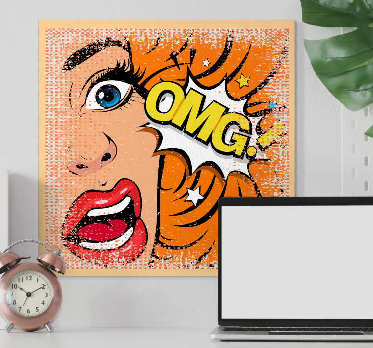Emotionele reactie icoon Vintage canvas schilderij - TenStickers