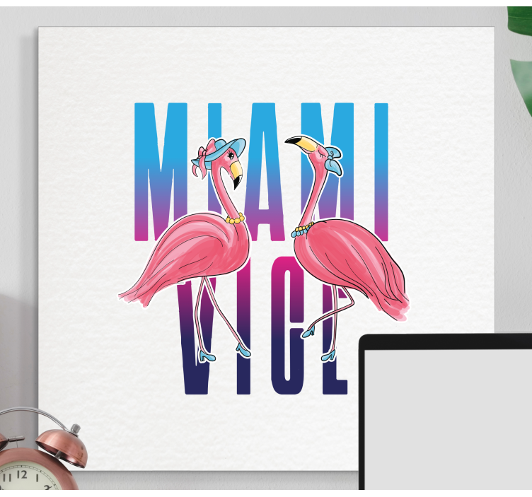 Flamingo-fashionista's Canvas schilderij dieren - TenStickers