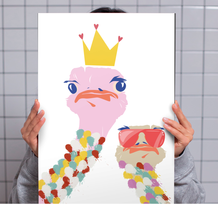 Gekroonde struisvogel Canvas schilderij dieren - TenStickers