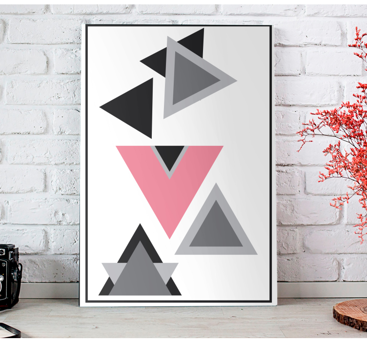 Geometrisch canvas schilderij abstract driehoek arrangement - TenStickers