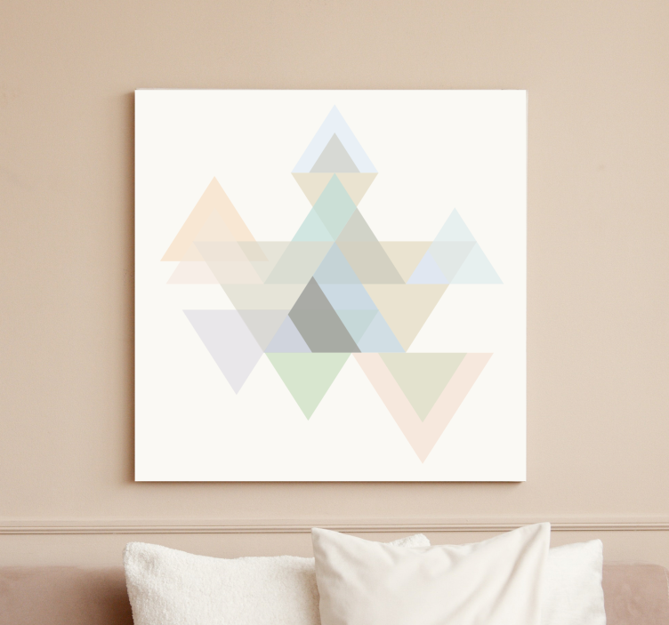 Geometrisch canvas schilderij abstracte driehoeken ontwerp - TenStickers