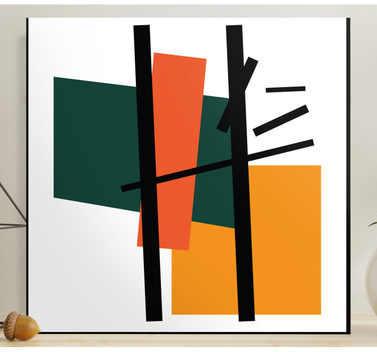 Geometrisch canvas schilderij abstracte vormen samenstelling - TenStickers