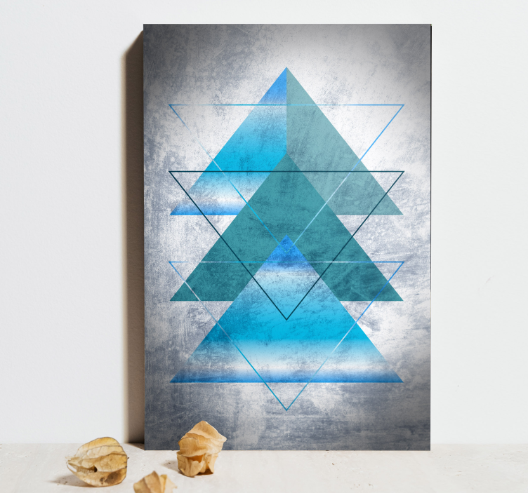 Geometrisch canvas schilderij blauwe vormen - TenStickers