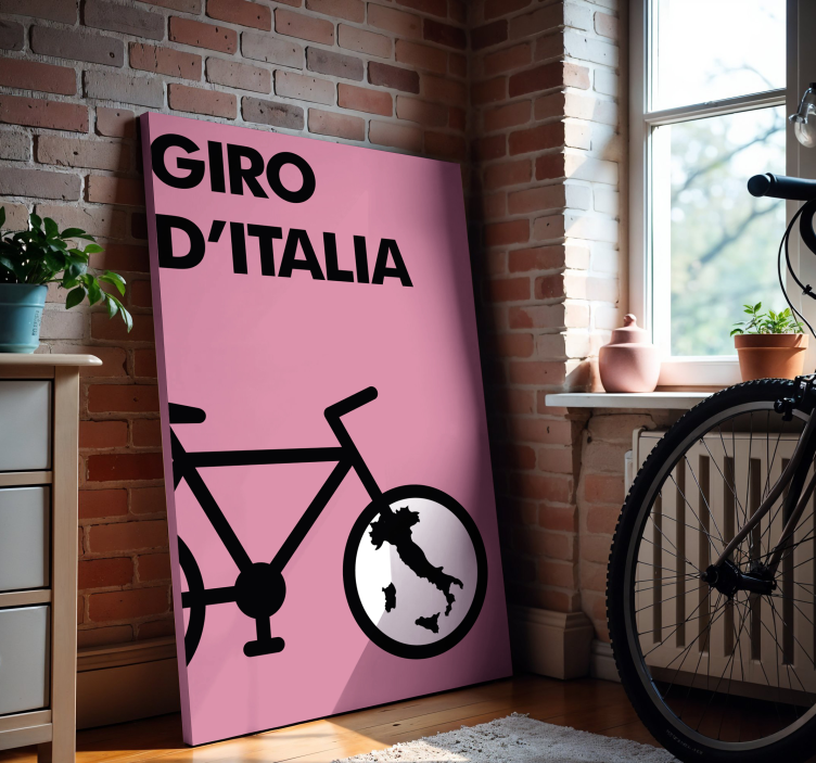 Icoon van giro d'italia canvas schilderij sporten - TenStickers