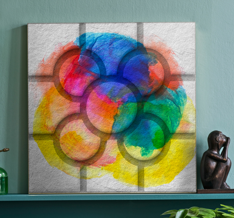 Kleurrijke tegels straten Bilbao vintage canvas - TenStickers