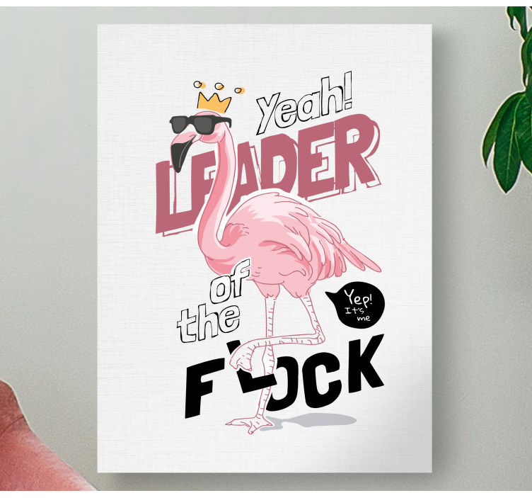 Leider in flamingostijl Canvas schilderij hond - TenStickers