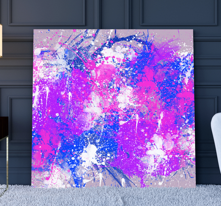 Levendige abstracte spatten Canvas schilderij abstract - TenStickers
