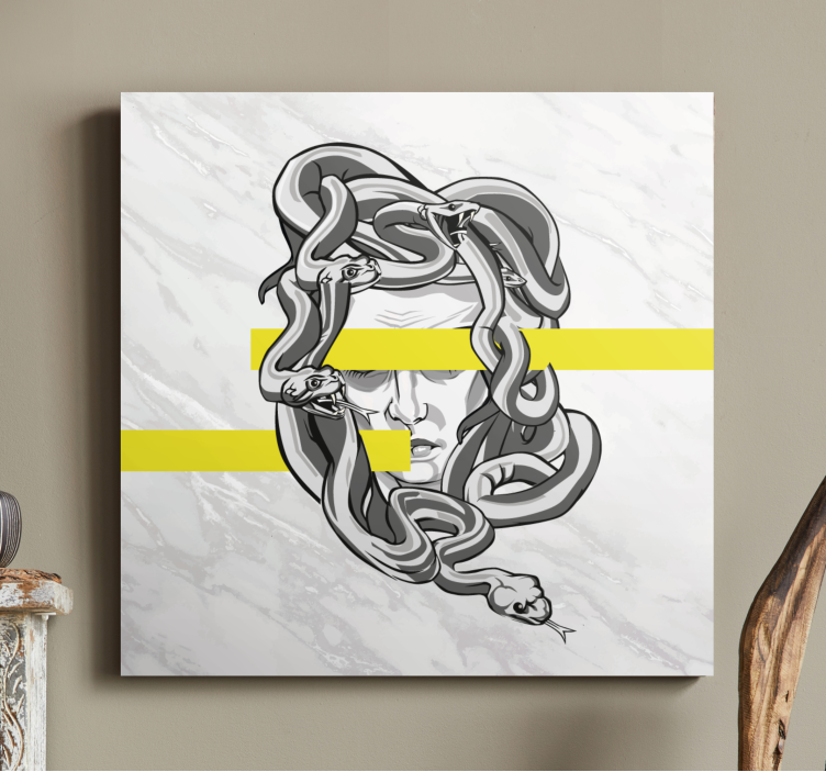 Medusa hoofd ontwerp Ornament canvas schilderij - TenStickers