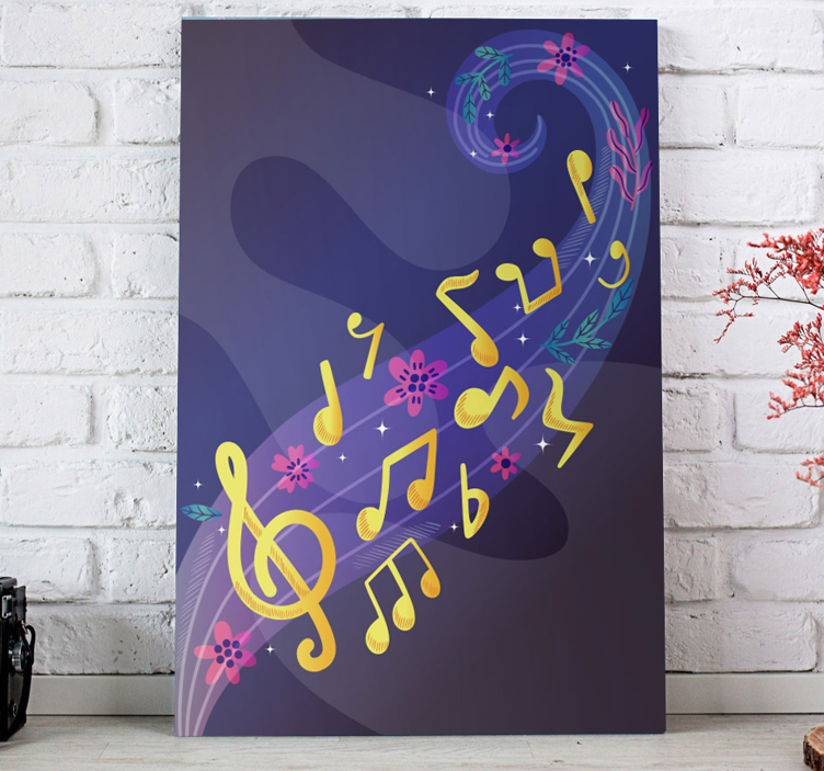 Melodieuze bloei Canvas schilderij muziek - TenStickers