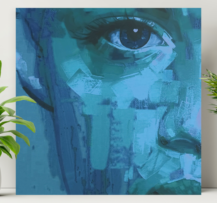 Oog detail blauw Canvas schilderij mensen en karakters - TenStickers