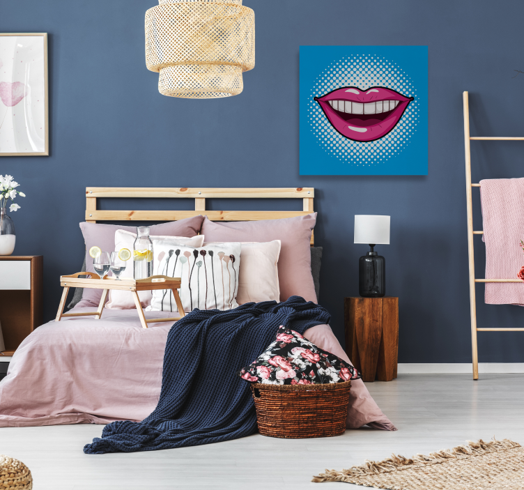 Pop Art Mond illustratie canvas schilderij - TenStickers