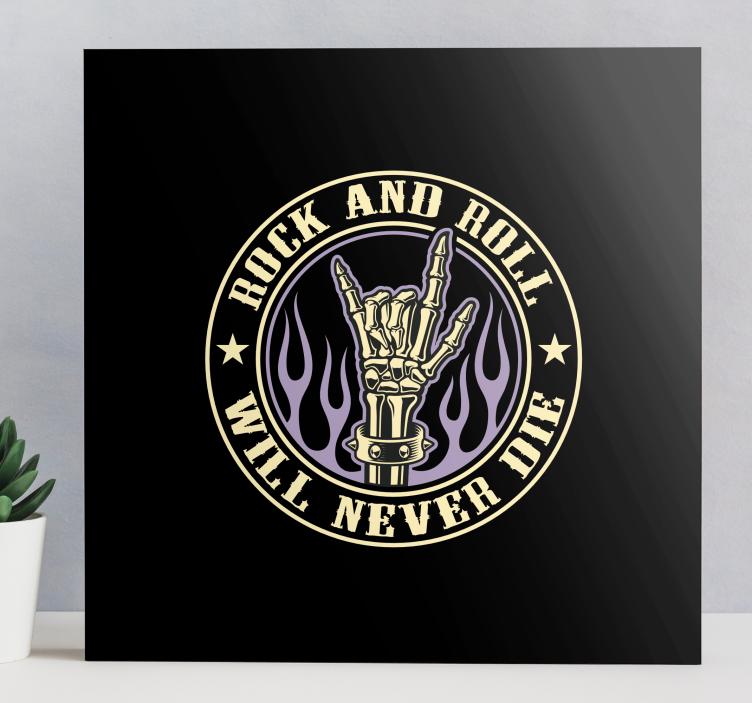 Rots hand symbool Canvas schilderij muziek - TenStickers