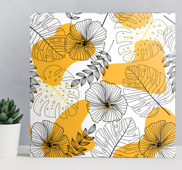 Scandinavisch canvas schilderij tropische plant - TenStickers