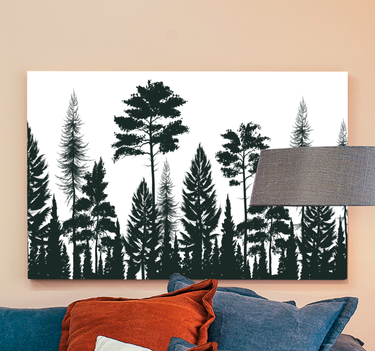 Silhouet van groenblijvende planten Canvas bomen - TenStickers