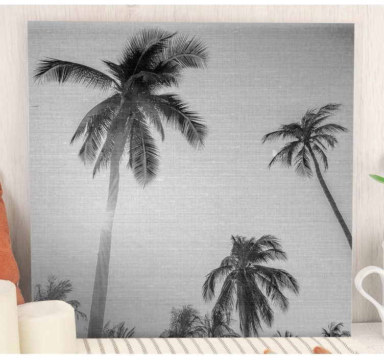 Tropische palm silhouetten Canvas landschap - TenStickers