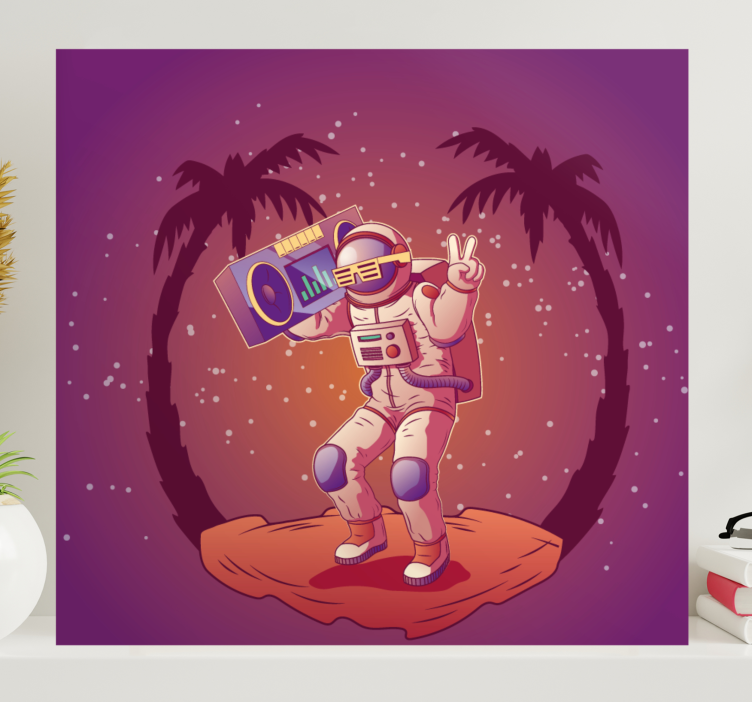 Videogames canvas schilderij astronaut dansend - TenStickers