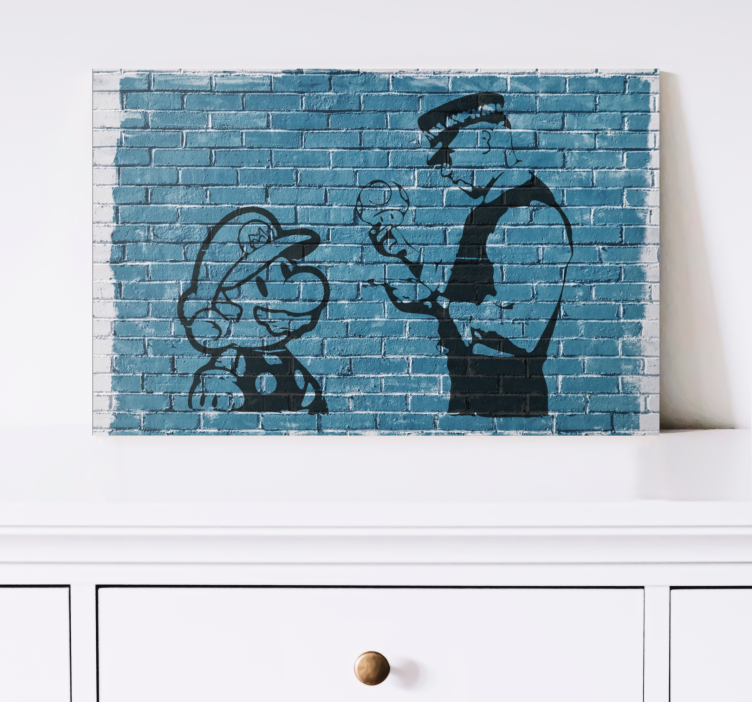 Videogames canvas schilderij mario en agent - TenStickers